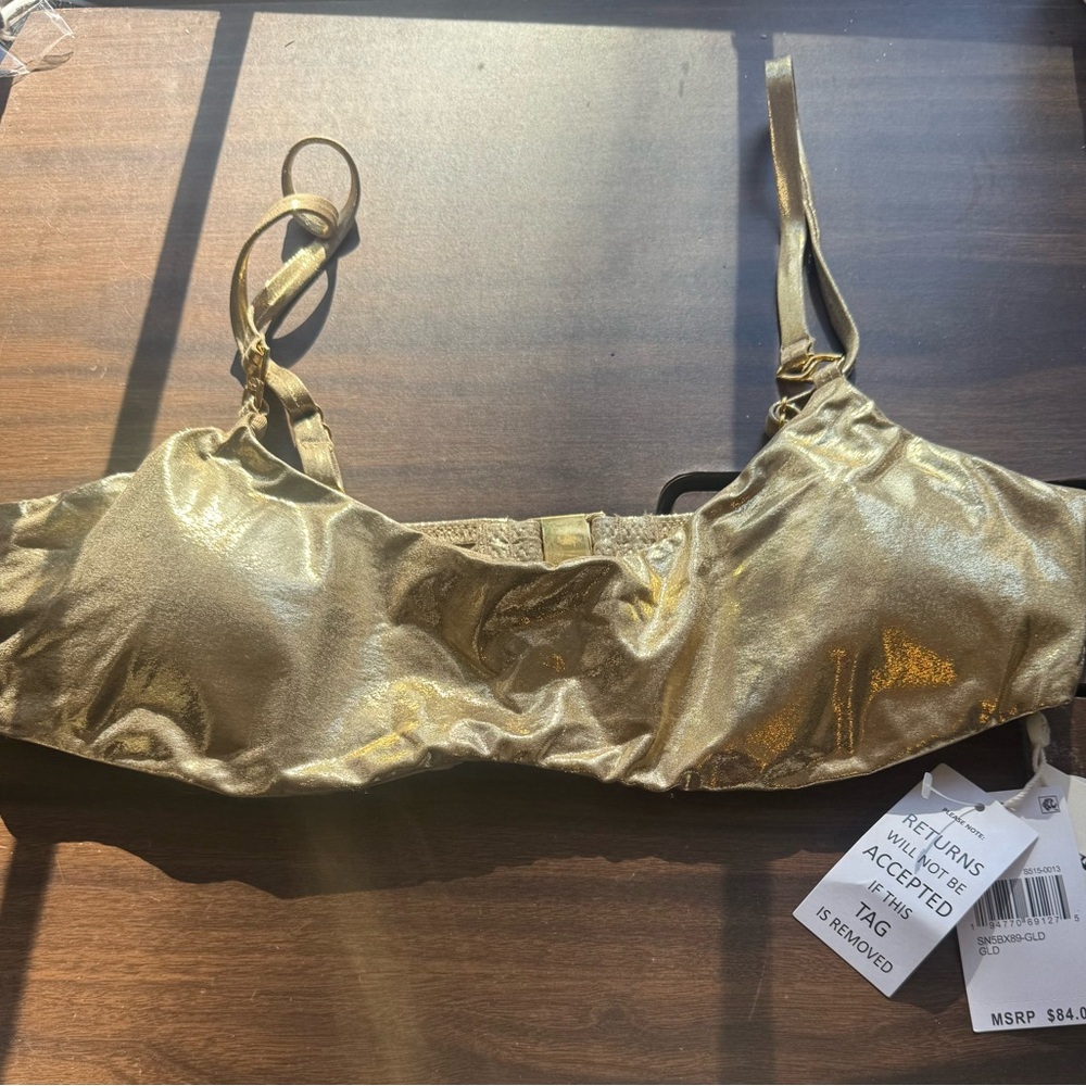 La Blanca Gold Bikini Top